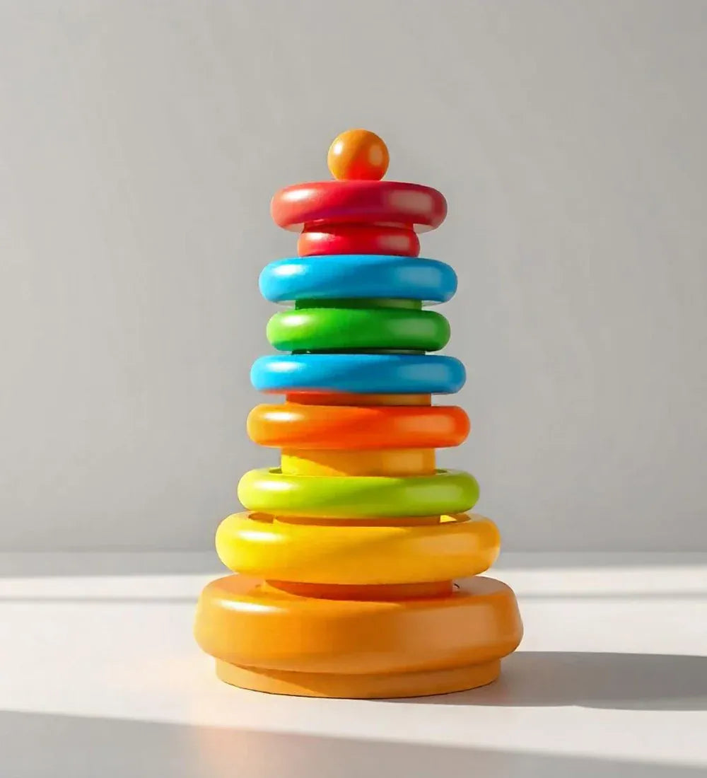 Rainbow Stacking Rings Game