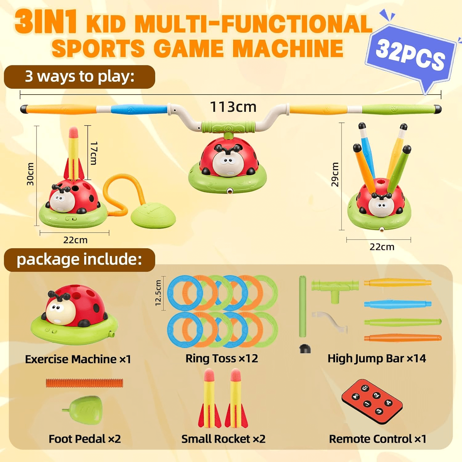3-in-1 Ladybug Sports Toy