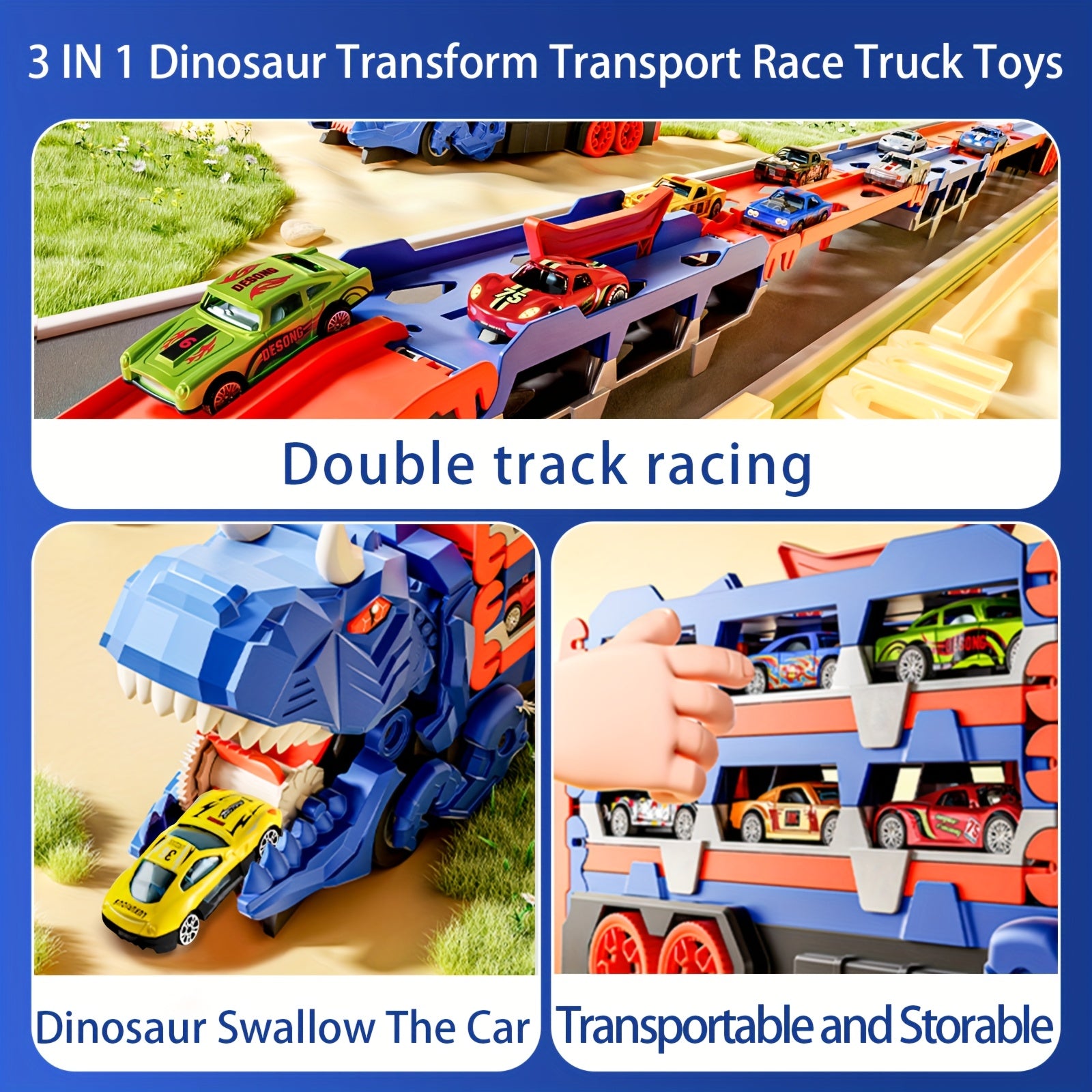 Dinosaur Track Transporter Truck Toy