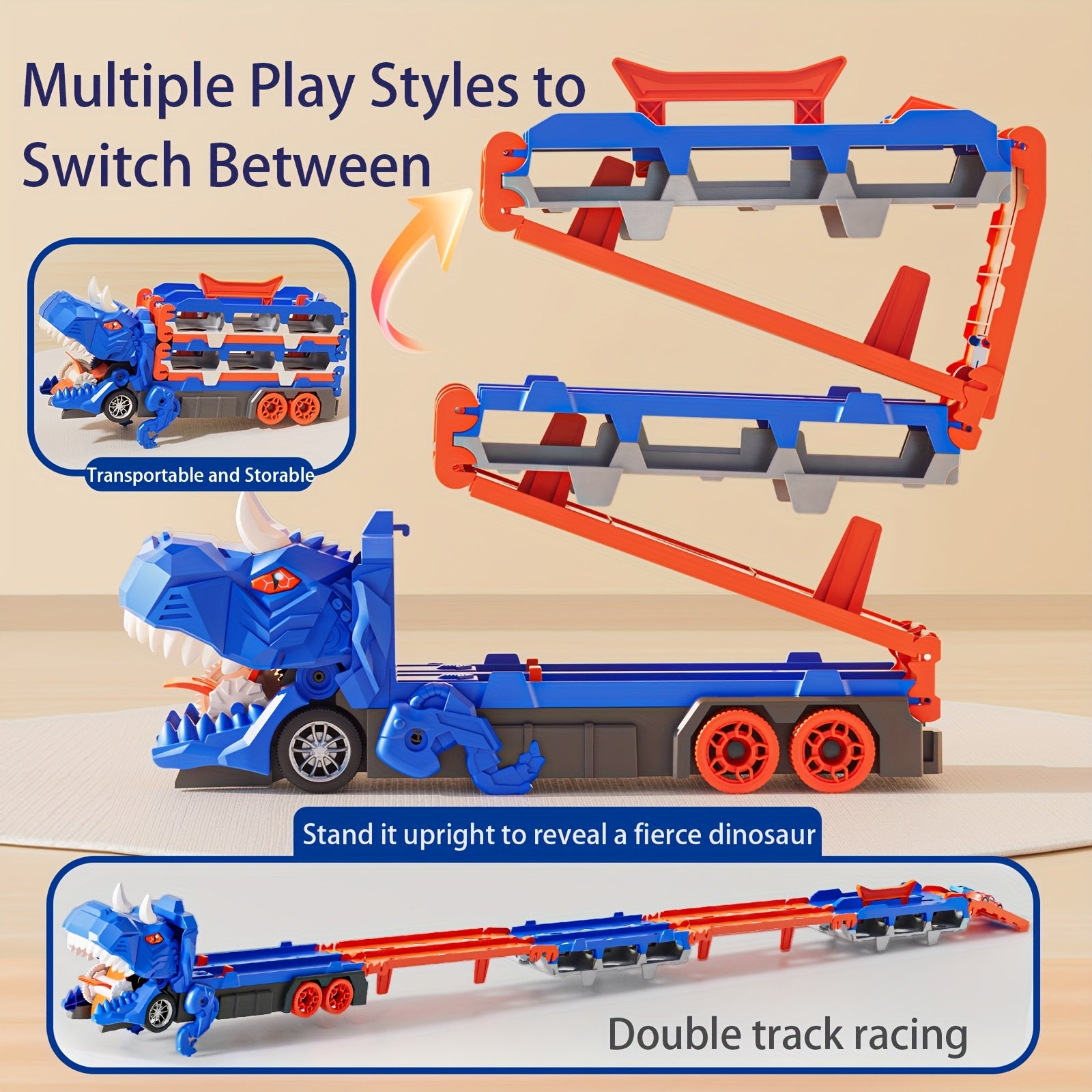 Dinosaur Track Transporter Truck Toy