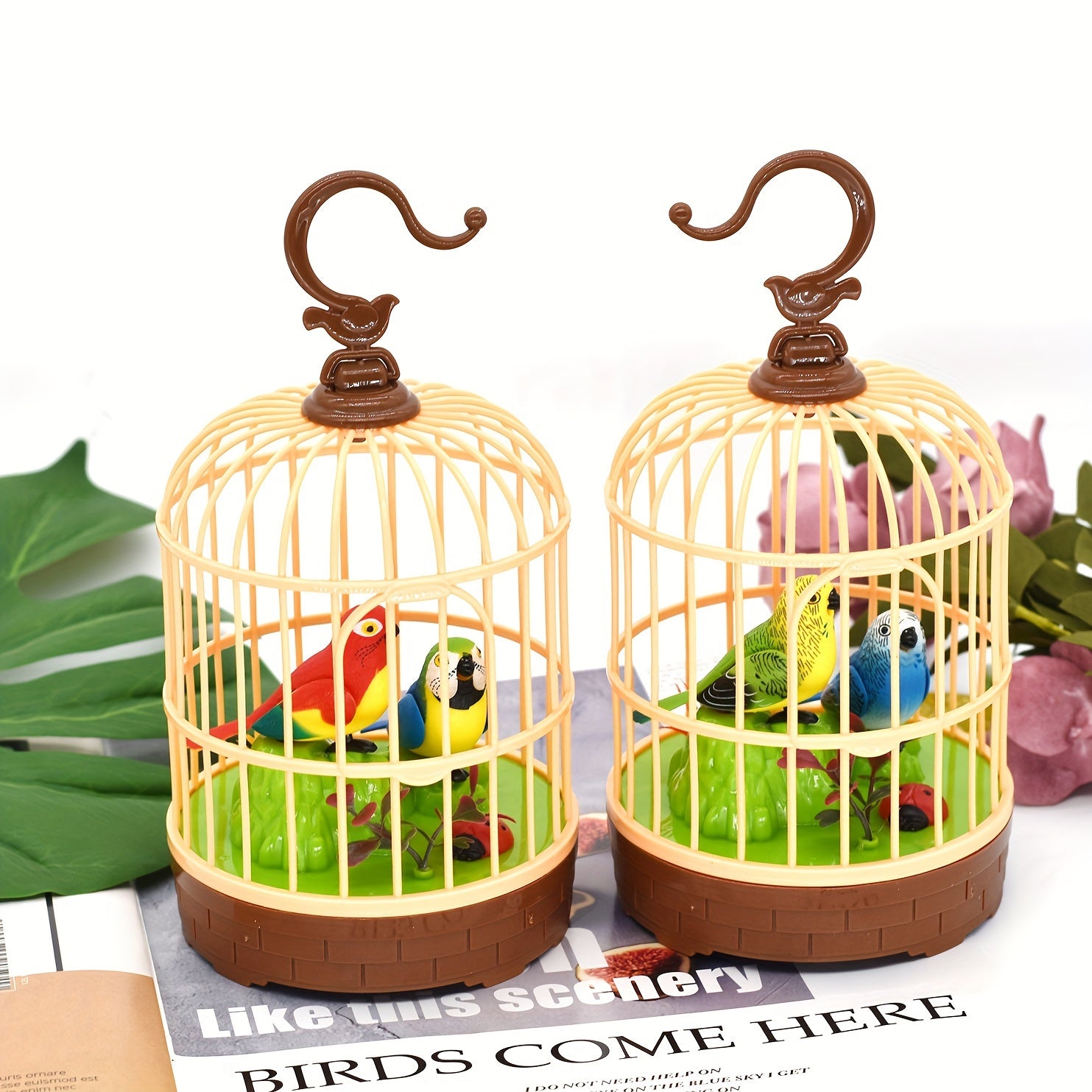 Mini Voice-Activated Birdcage Toy