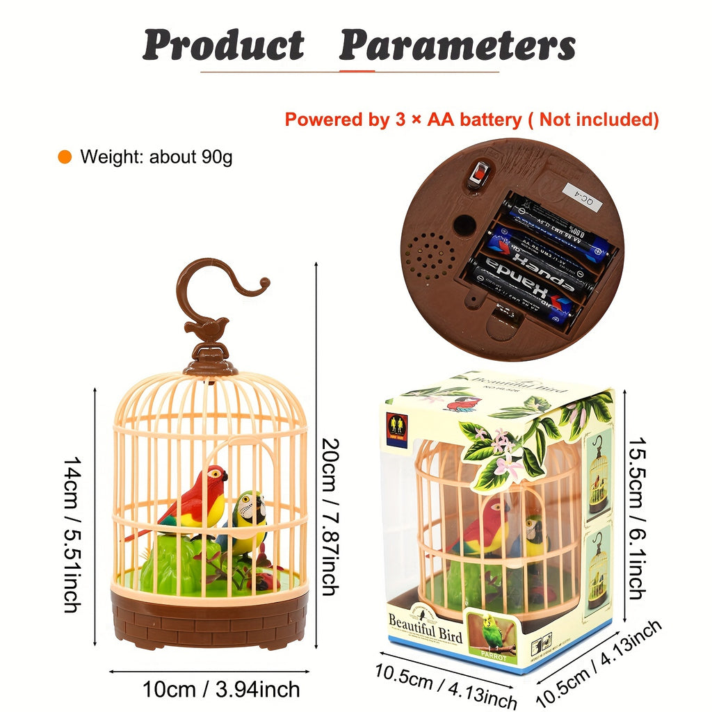 Mini Voice-Activated Birdcage Toy