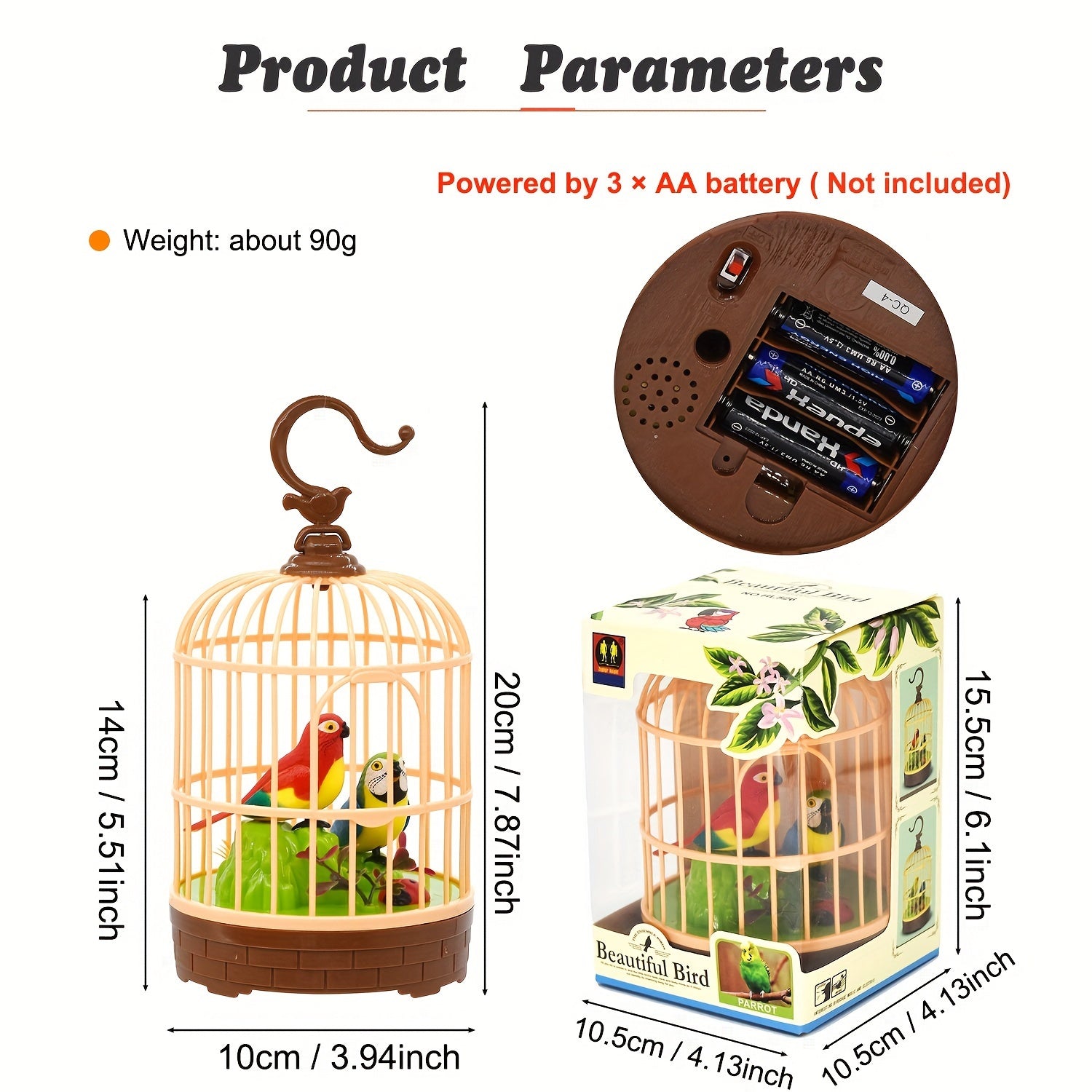 Mini Voice-Activated Birdcage Toy