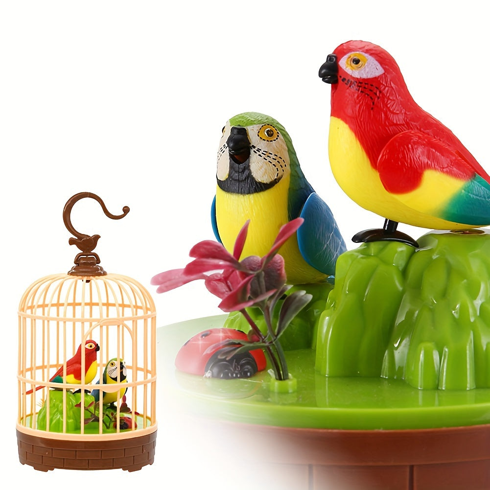 Mini Voice-Activated Birdcage Toy