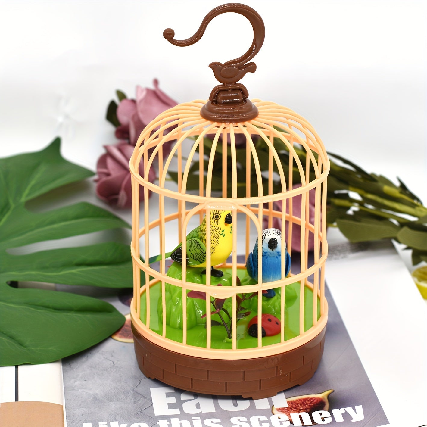 Mini Voice-Activated Birdcage Toy