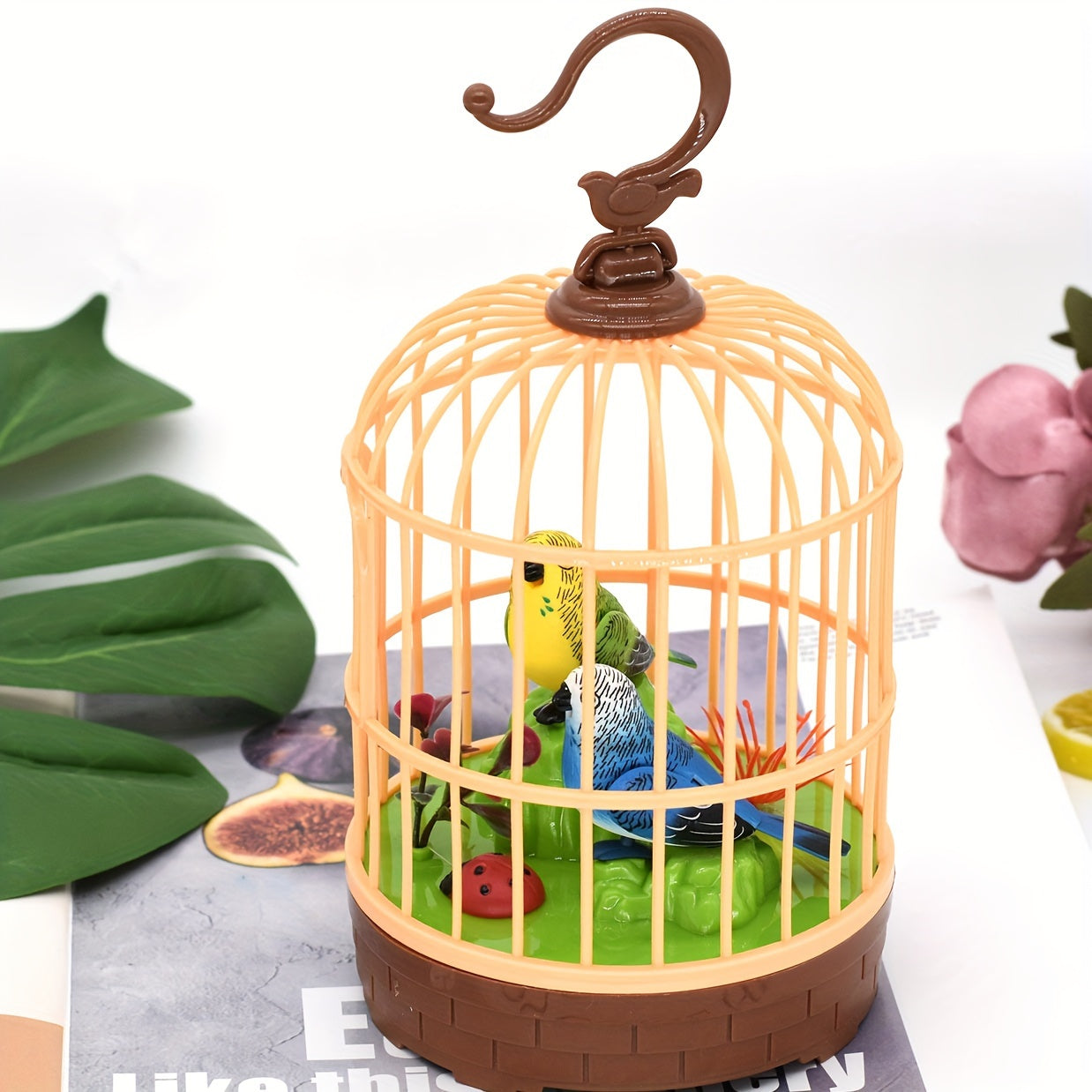 Mini Voice-Activated Birdcage Toy