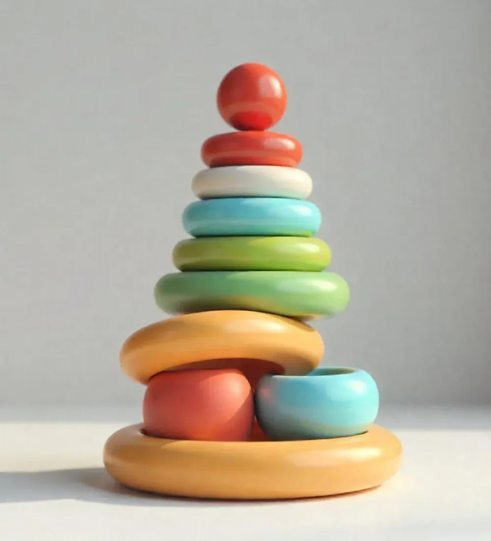 Rainbow Stacking Rings Game
