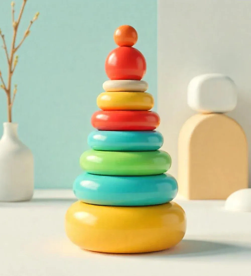 Rainbow Stacking Rings Game